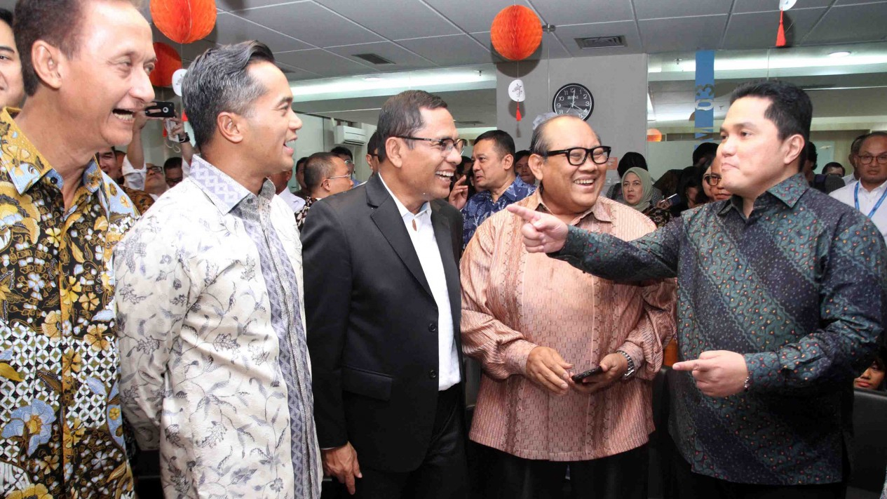Anindya Bakrie Hadiri Sertijab Menteri BUMN Erick Thohir