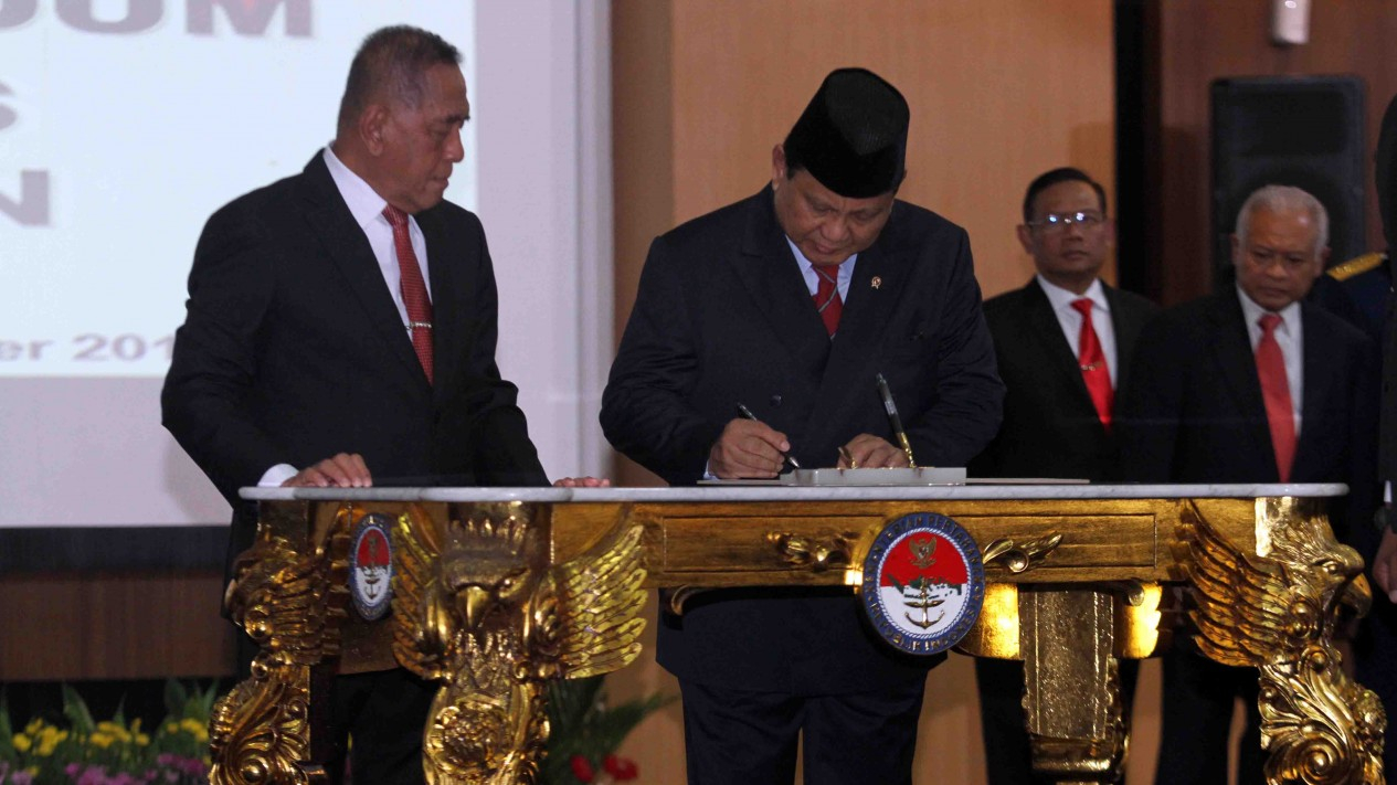 Sertijab Menhan Prabowo Subianto