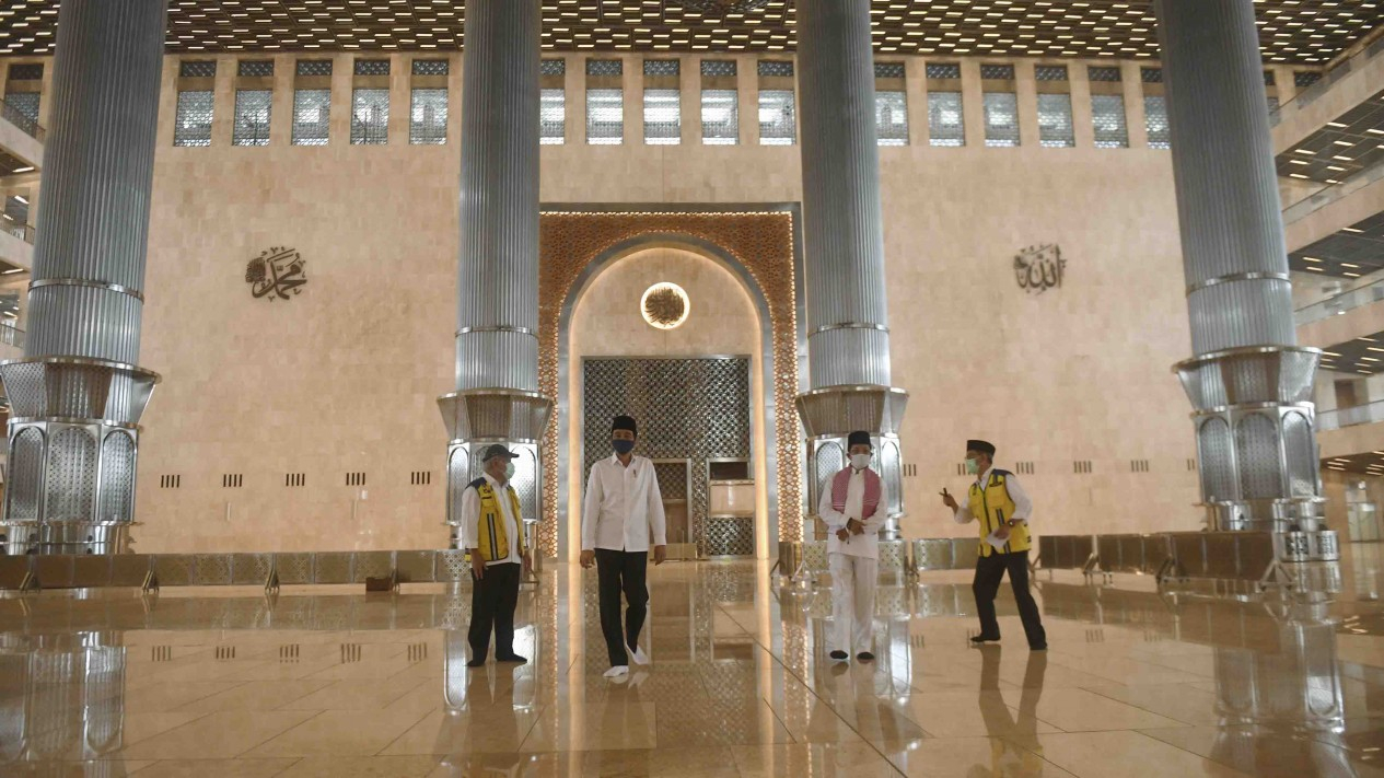 Presiden Jokowi Tinjau Perkembangan Renovasi Masjid Istiqlal