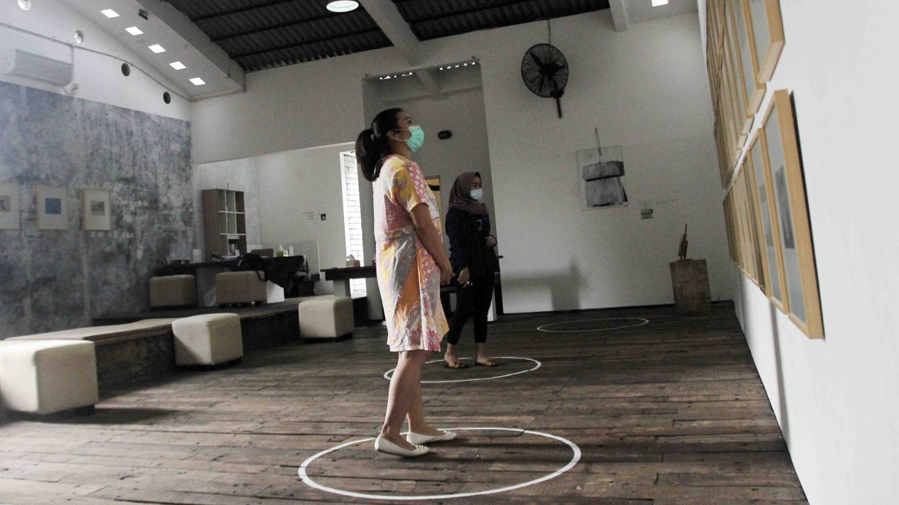 Penampakan Penerapan Protokol Kesehatan di Pameran Seni