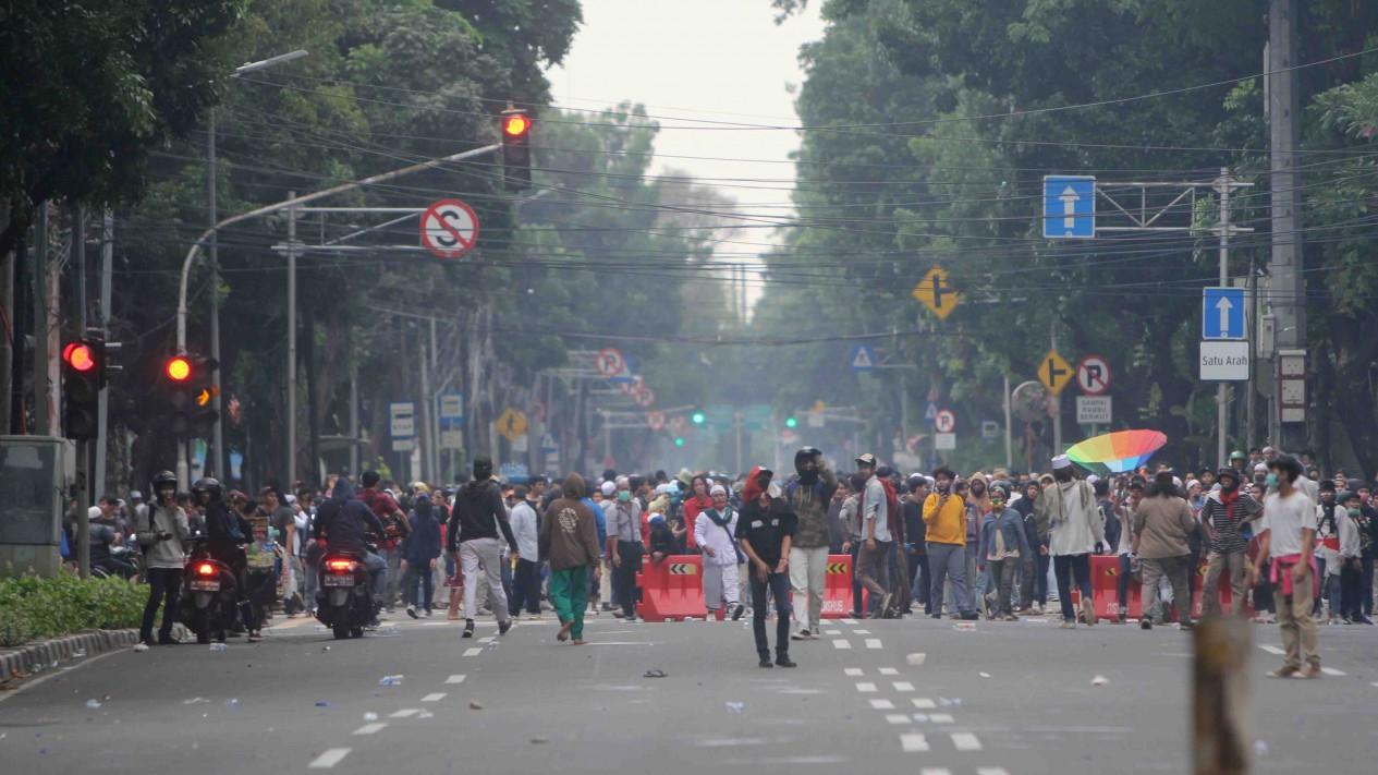 Anak STM Bikin Kericuhan saat Demo Omnibus Law