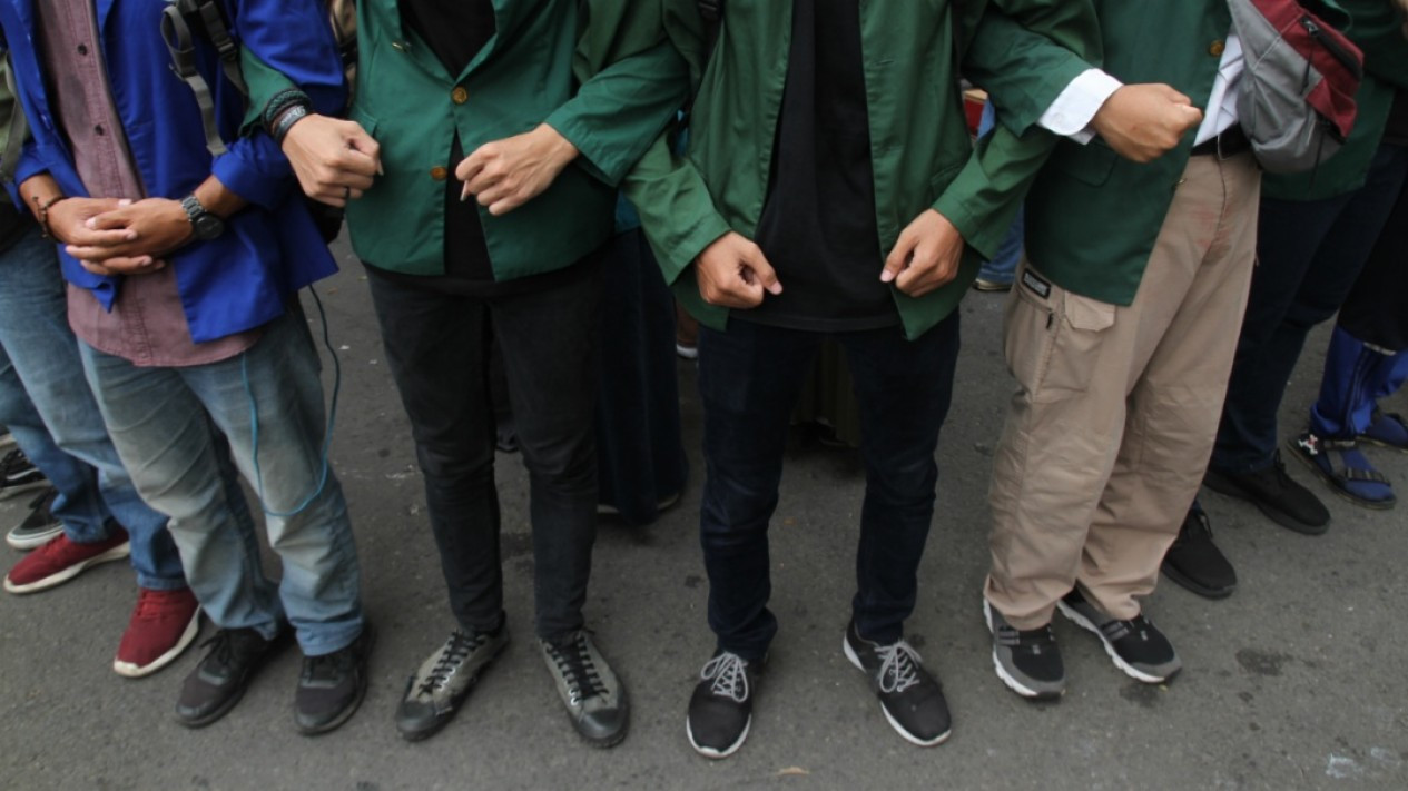 Aksi Damai BEM Seluruh Indonesia di Patung Kuda