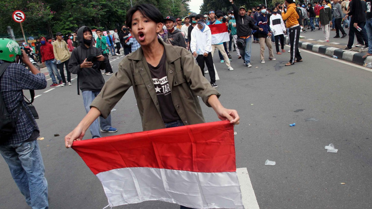 Anak STM Demo Lagi di Patung Kuda