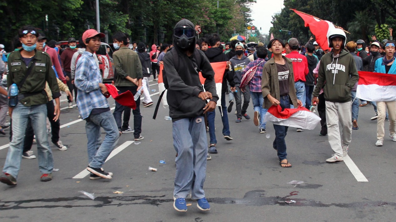 Anak STM Demo Lagi di Patung Kuda