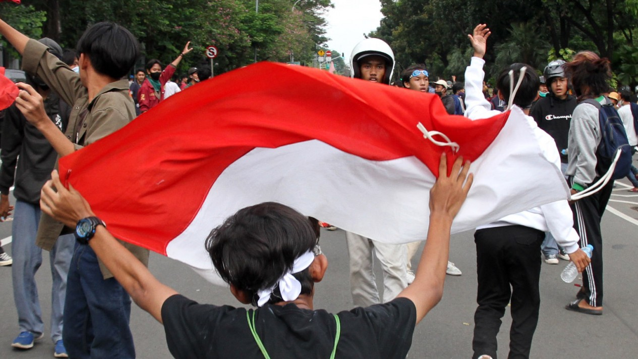 Anak STM Demo Lagi di Patung Kuda