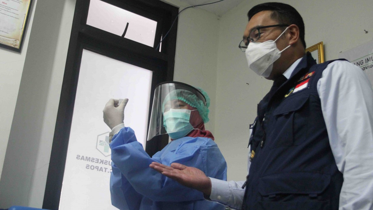 Ridwan Kamil Tinjau Simulasi Vaksinasi COVID-19