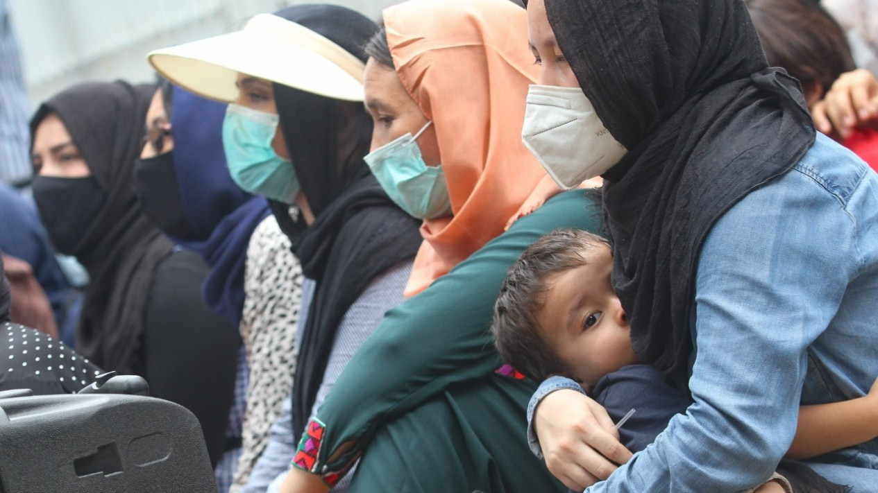 Aksi Para Pengungsi di Depan Kantor UNHCR