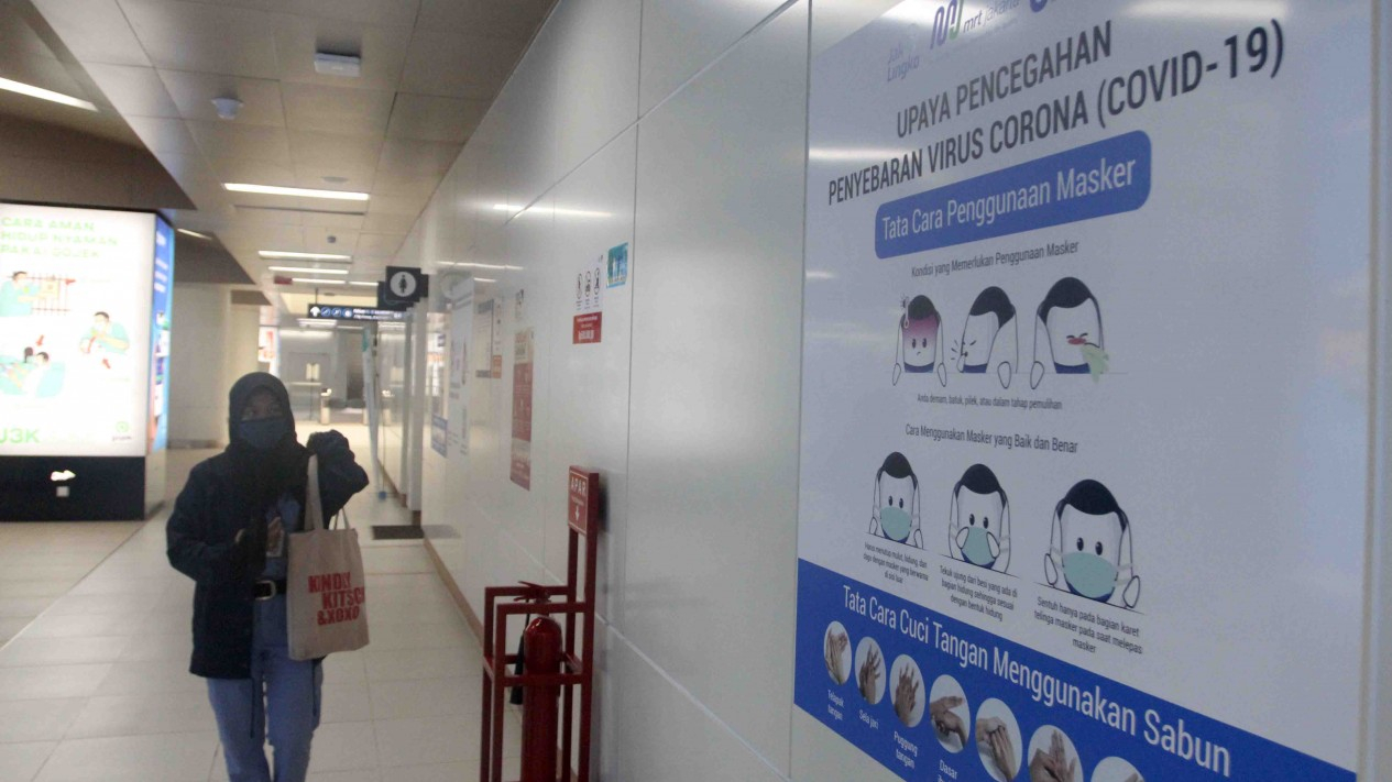 Penerapan Protokol Kesehatan di MRT