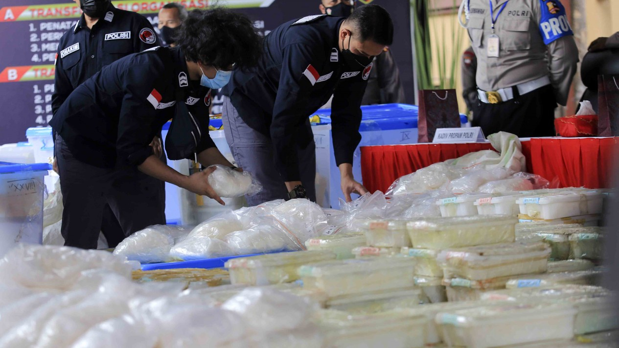 Penampakan Sabu 2,5 Ton Senilai Rp1,2 Triliun