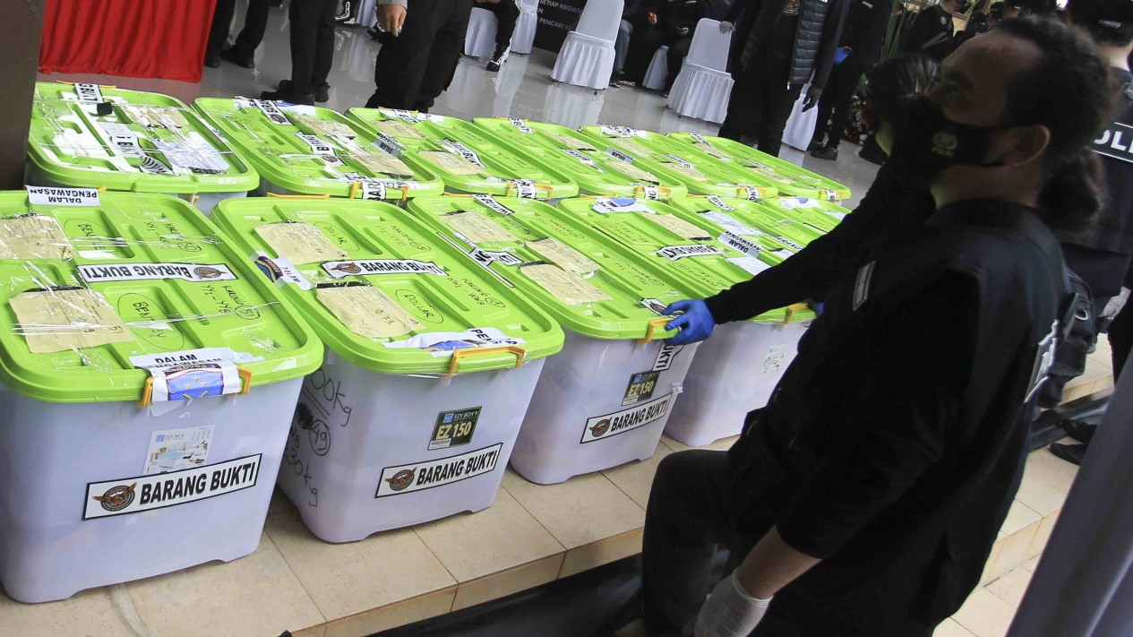 Penampakan Sabu 2,5 Ton Senilai Rp1,2 Triliun