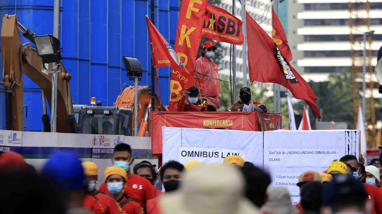 Peringatan Hari Buruh di Jakarta