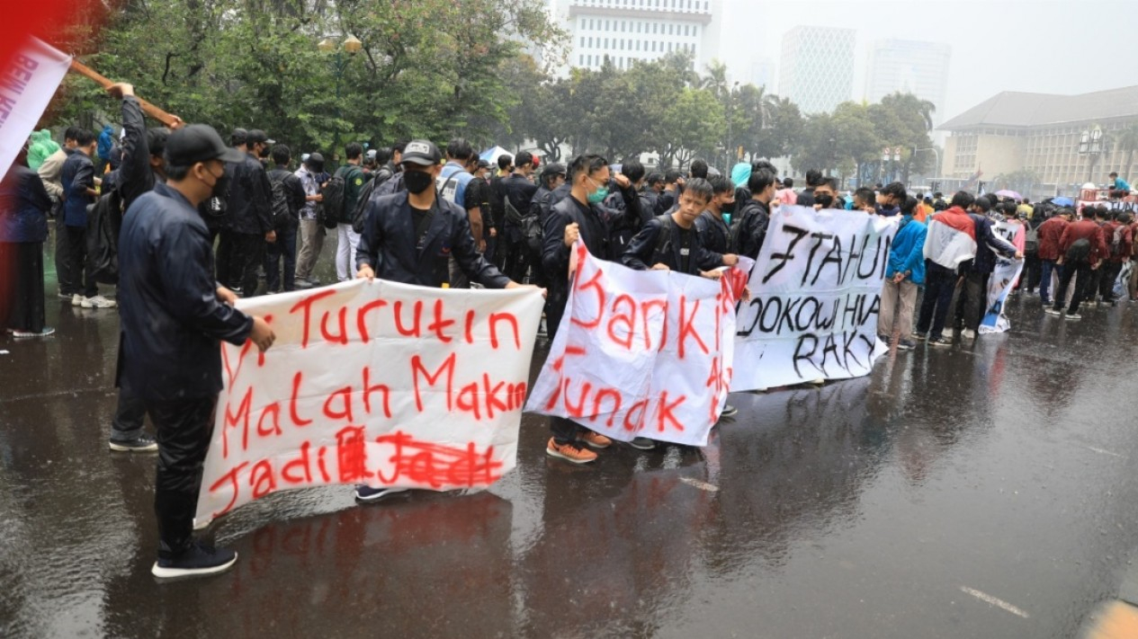 Aksi BEM SI Evaluasi 2 Tahun Pemerintahan Jokowi
