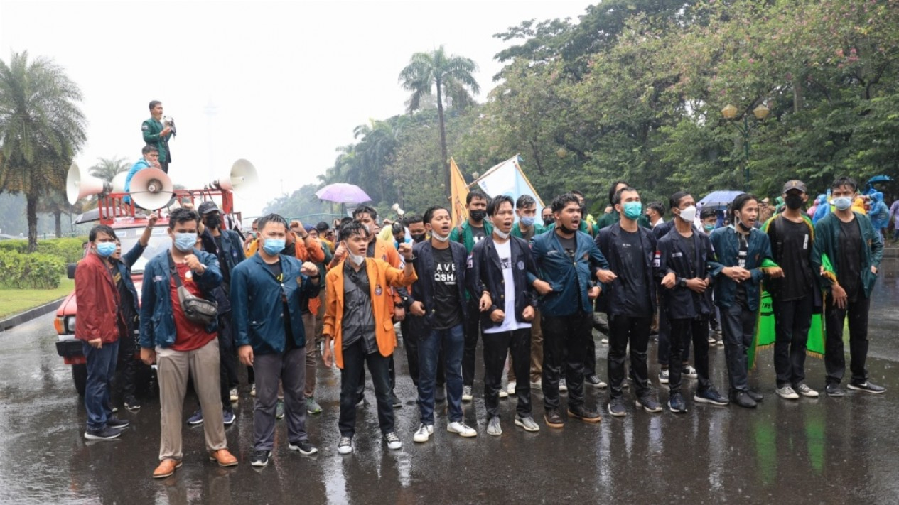 Aksi BEM SI Evaluasi 2 Tahun Pemerintahan Jokowi