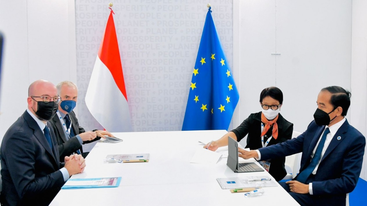 Jokowi Bertemu Presiden Dewan Uni Eropa