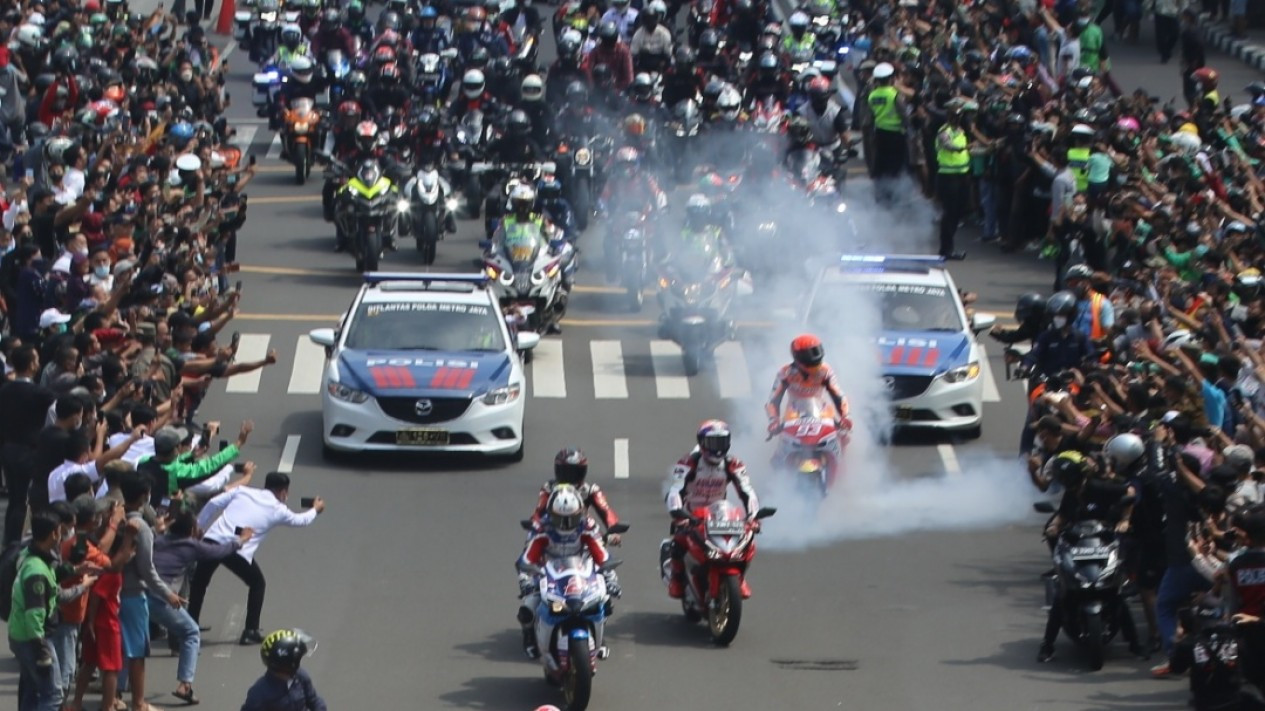 Marc Marquez CS Jajal Jalanan Jakarta