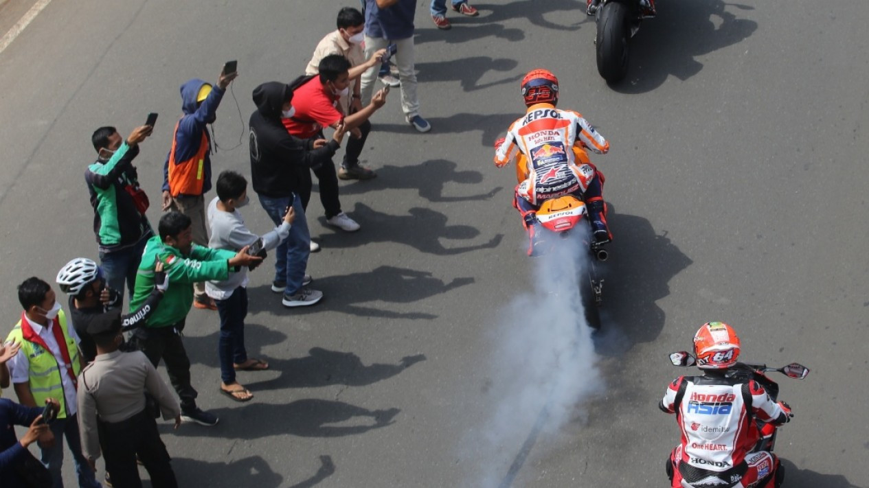 Marc Marquez CS Jajal Jalanan Jakarta