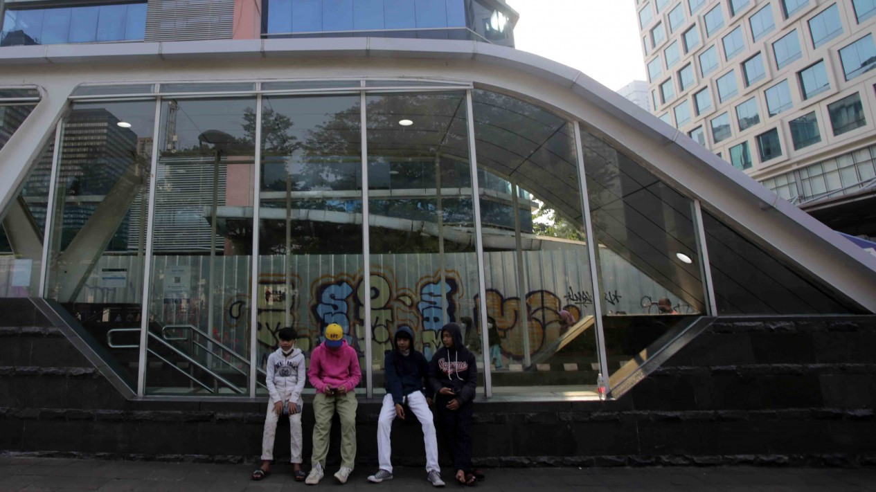 Potret Bocah Citayam Gaul di Terowongan Dukuh Atas