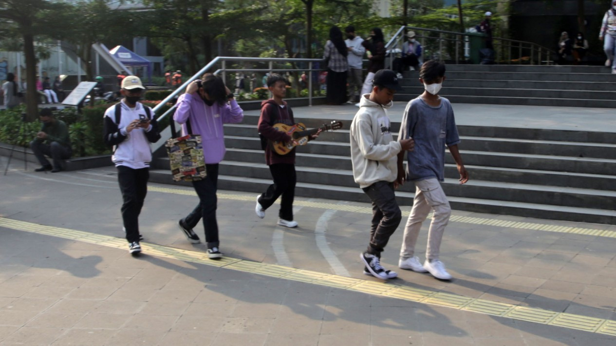 Potret Bocah Citayam Gaul di Terowongan Dukuh Atas