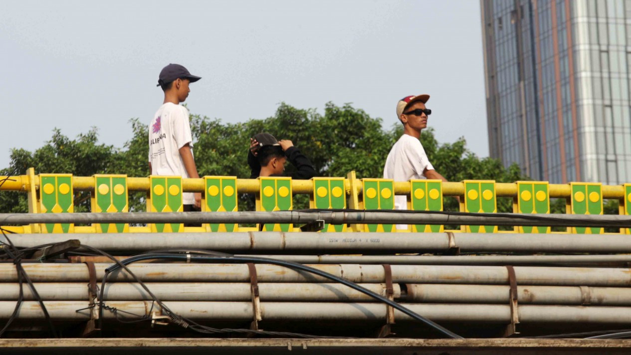 Potret Bocah Citayam Gaul di Terowongan Dukuh Atas