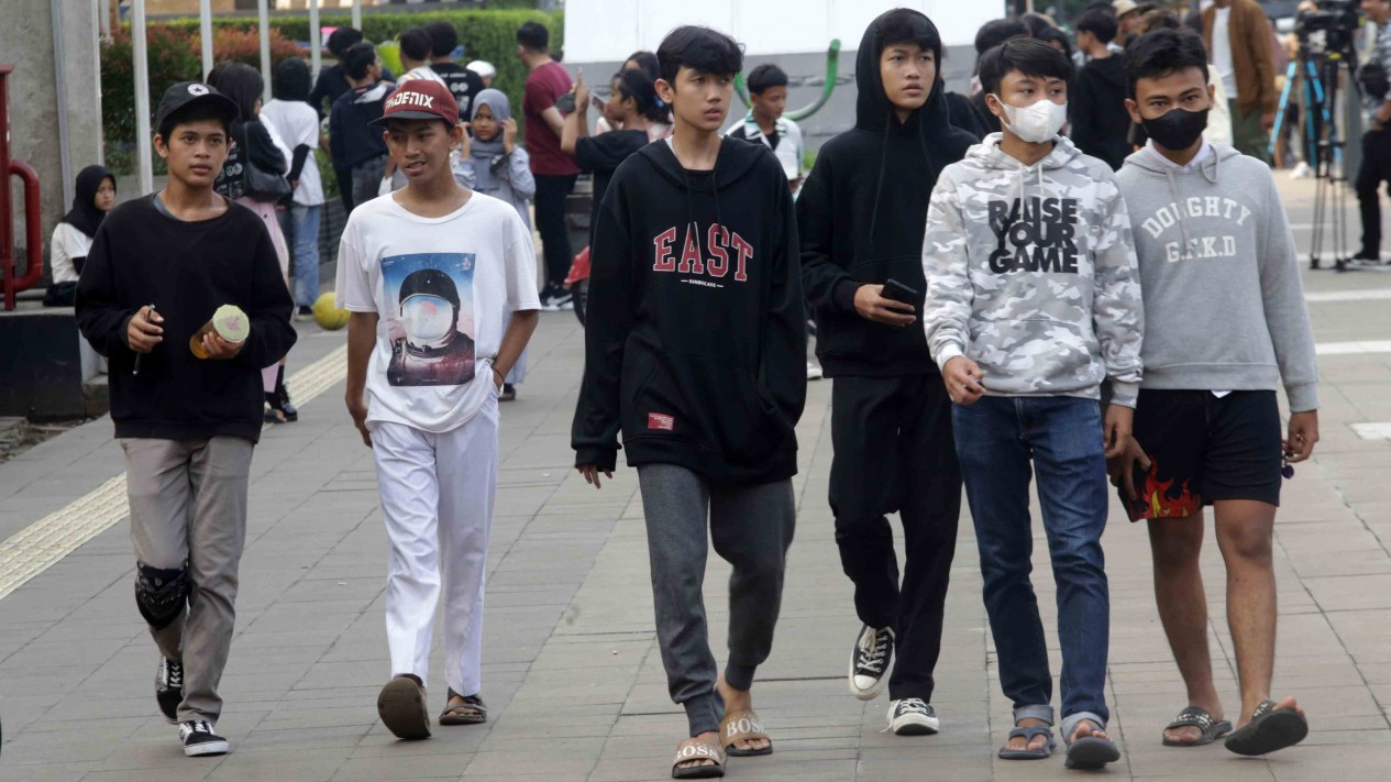 Potret Bocah Citayam Gaul di Terowongan Dukuh Atas