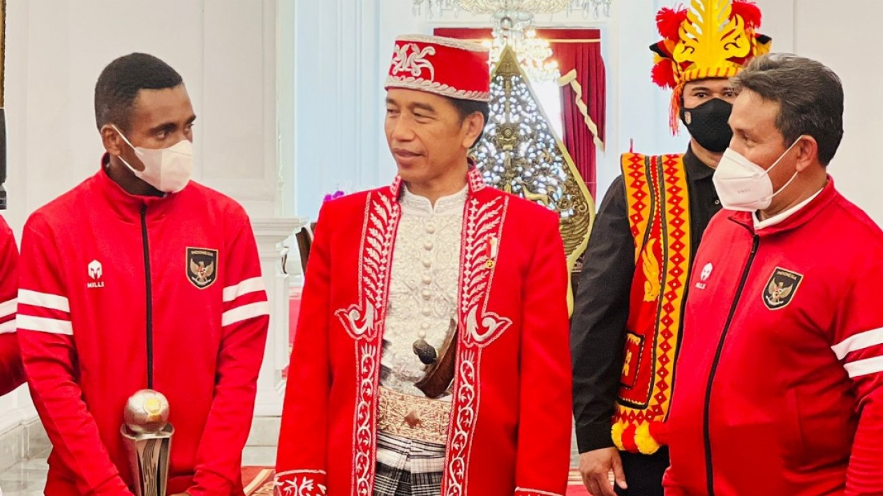 Presiden Jokowi Sambut Pemain Timnas U-16 di Istana Negara