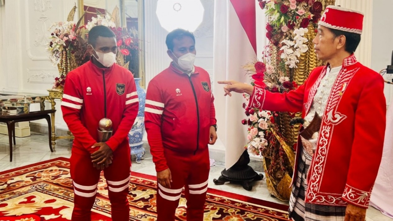 Presiden Jokowi Sambut Pemain Timnas U-16 di Istana Negara
