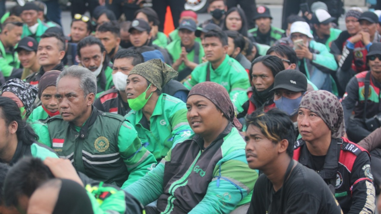 Ojol Demo Tolak Kenaikan Harga BBM Bersubsidi