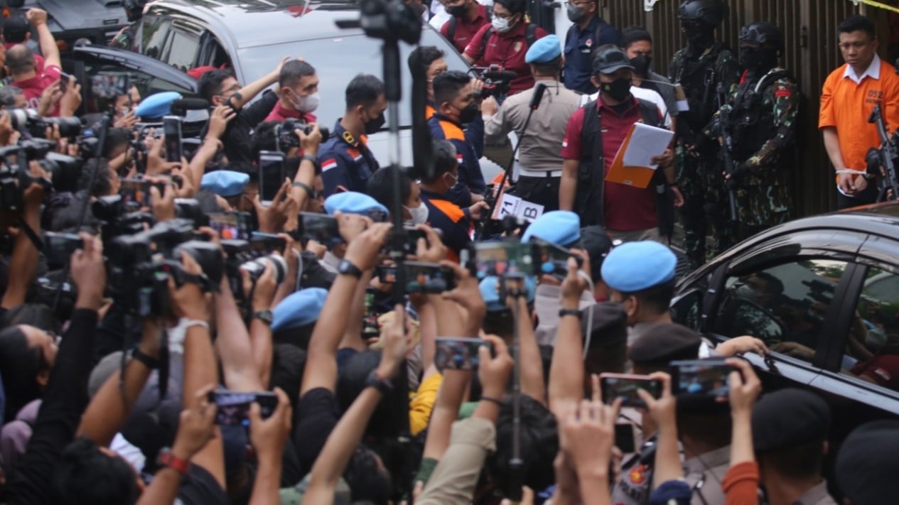 Penampakan Ferdy Sambo di Rekonstruksi Pembunuhan Brigadir J
