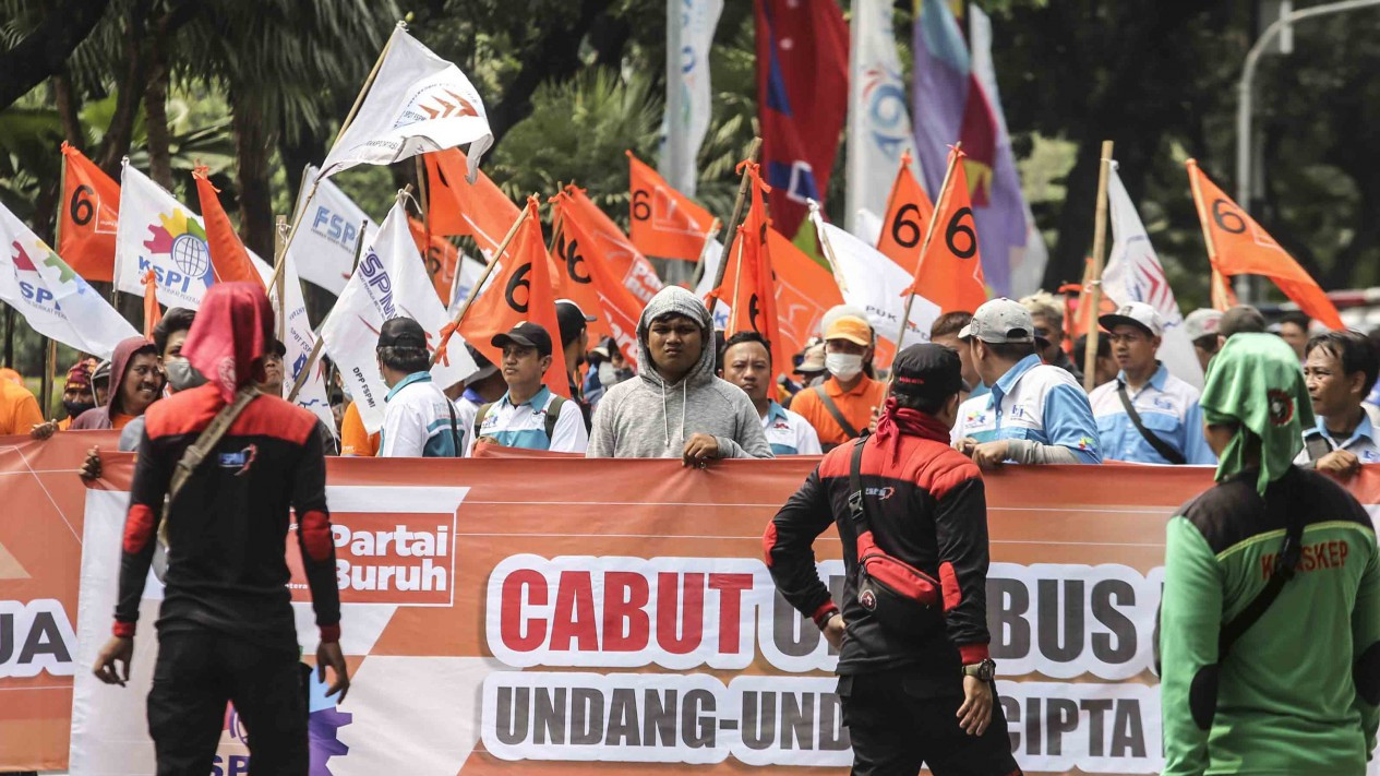Hari Keempat Pemerintahan Presiden Prabowo, Buruh Gelar Aksi