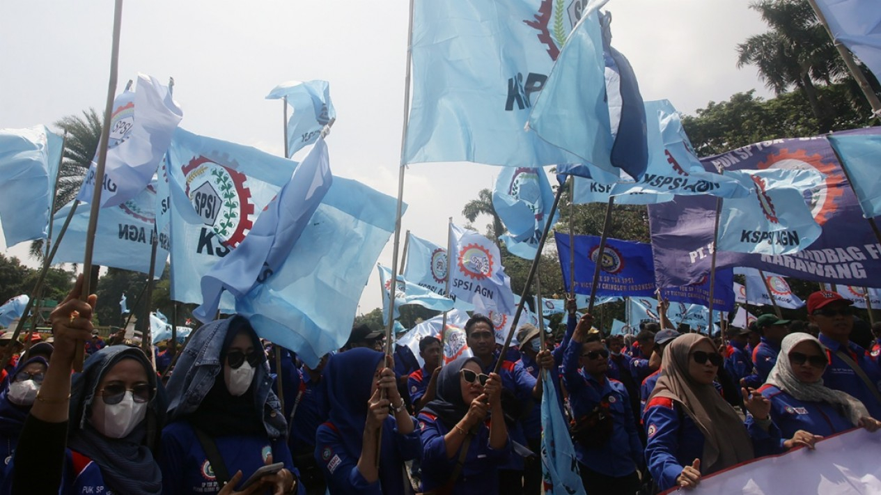 Demo Buruh Cabut Omnibuslaw Ciptaker