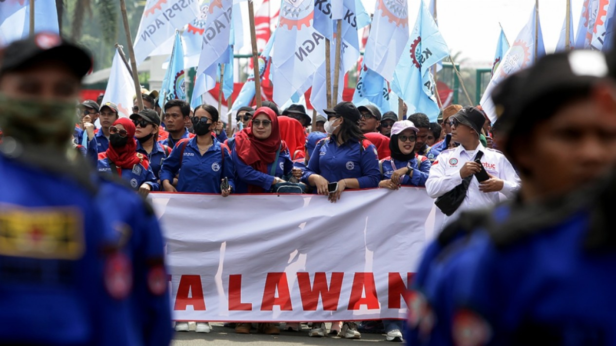 Demo Buruh Cabut Omnibuslaw Ciptaker