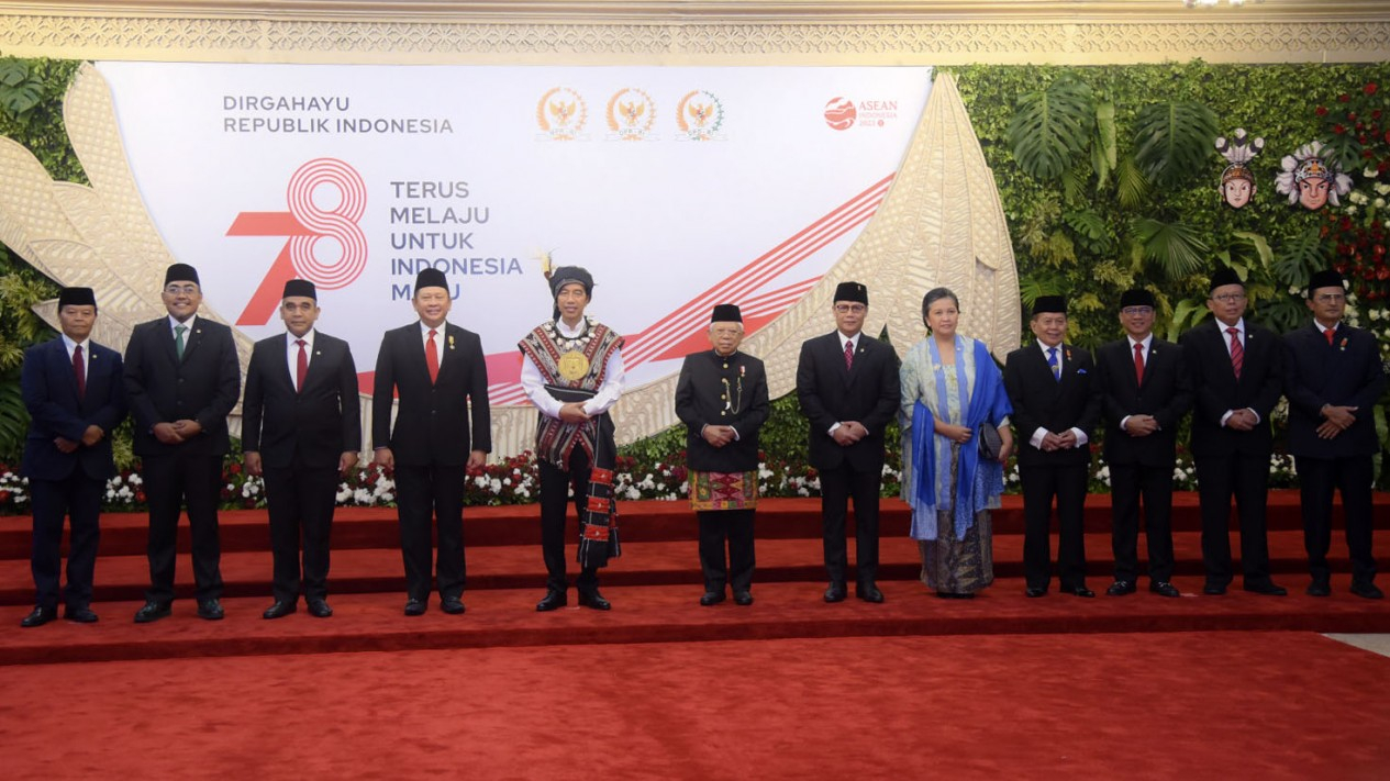 Foto Bersama Presiden, Wakil Presiden Jelang Sidang Tahunan