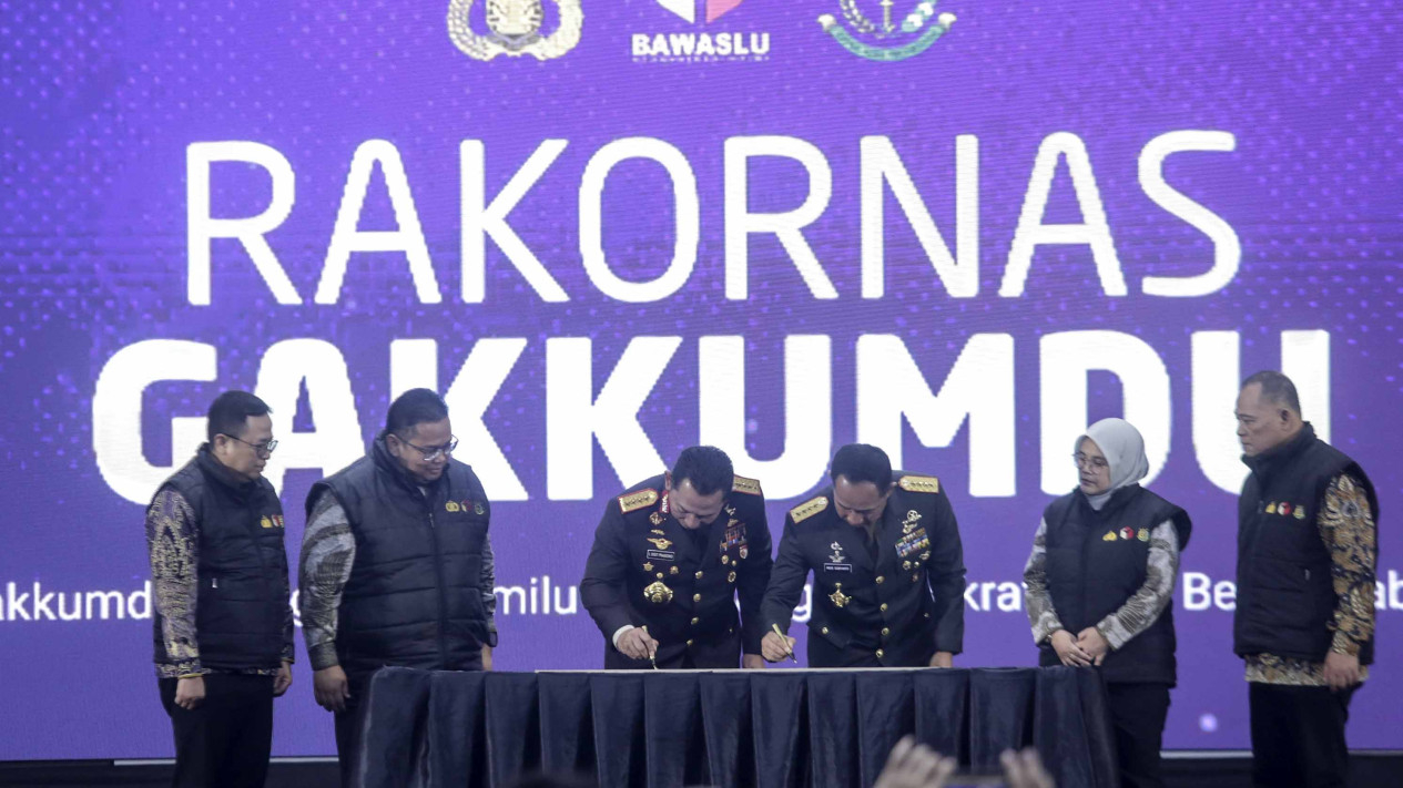 Komitmen Netralitas TNI-Polri di Rakornas Gakkumdu