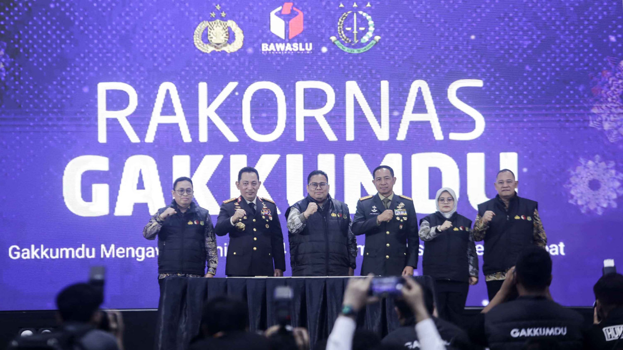 Komitmen Netralitas TNI-Polri di Rakornas Gakkumdu