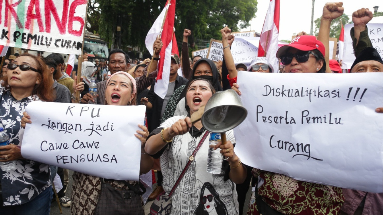 Aksi Tolak Pemilu Curang di Depan KPU RI