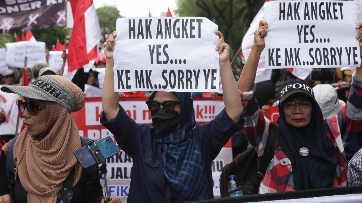 Aksi Tolak Pemilu Curang di Depan KPU RI