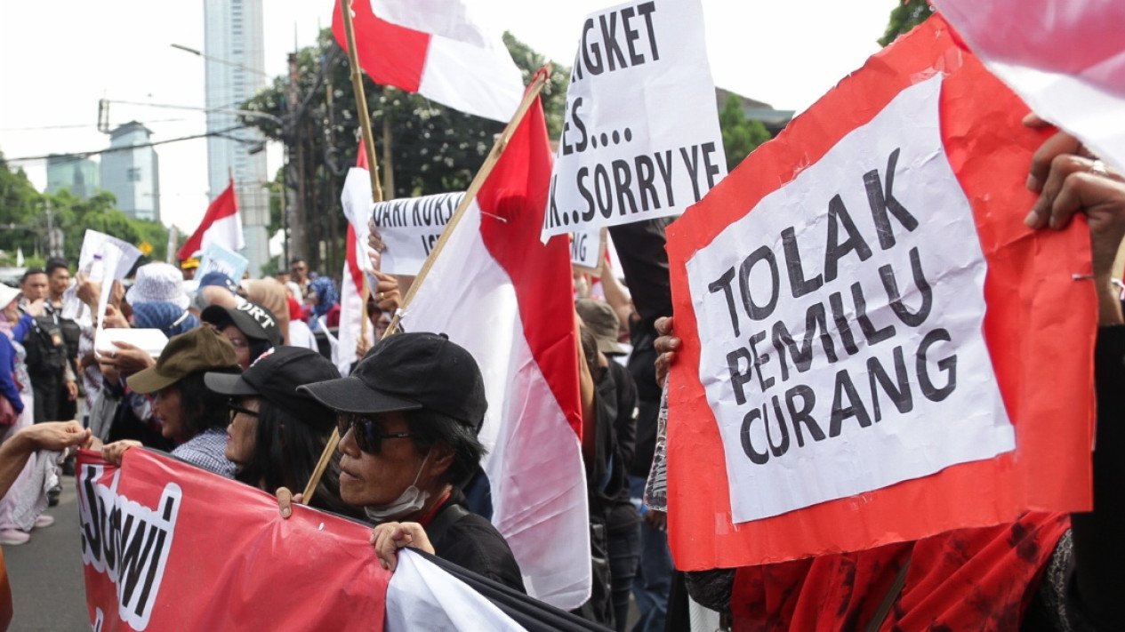 Aksi Tolak Pemilu Curang di Depan KPU RI