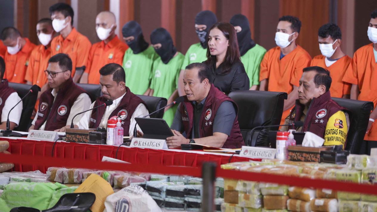 Bareskrim Sita 2,8 Ton Sabu-1,3 Jt Butir Ekstasi dalam 6 Bln