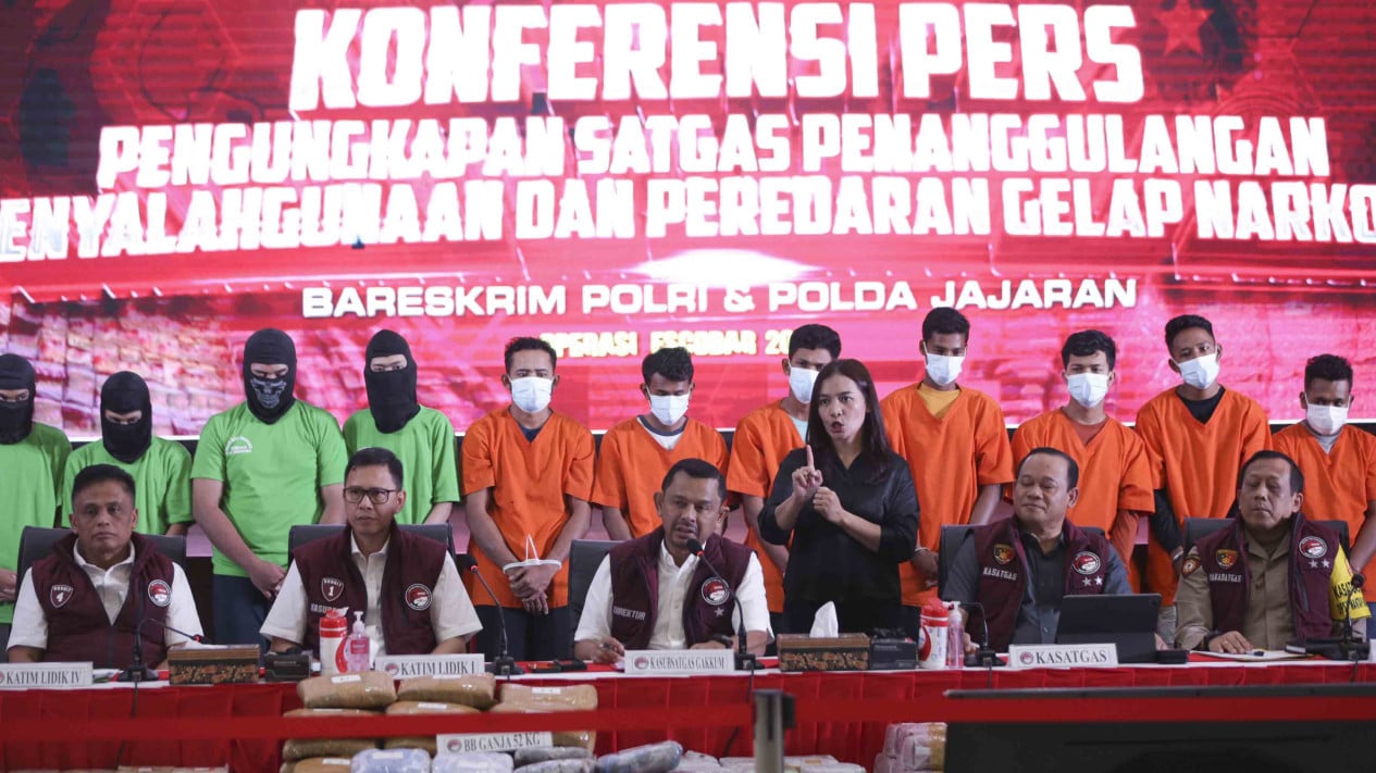 Bareskrim Sita 2,8 Ton Sabu-1,3 Jt Butir Ekstasi dalam 6 Bln