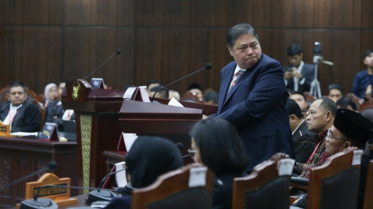 Menko Perekonomian Airlangga Hartarto,Hadiri Sidang PHPU