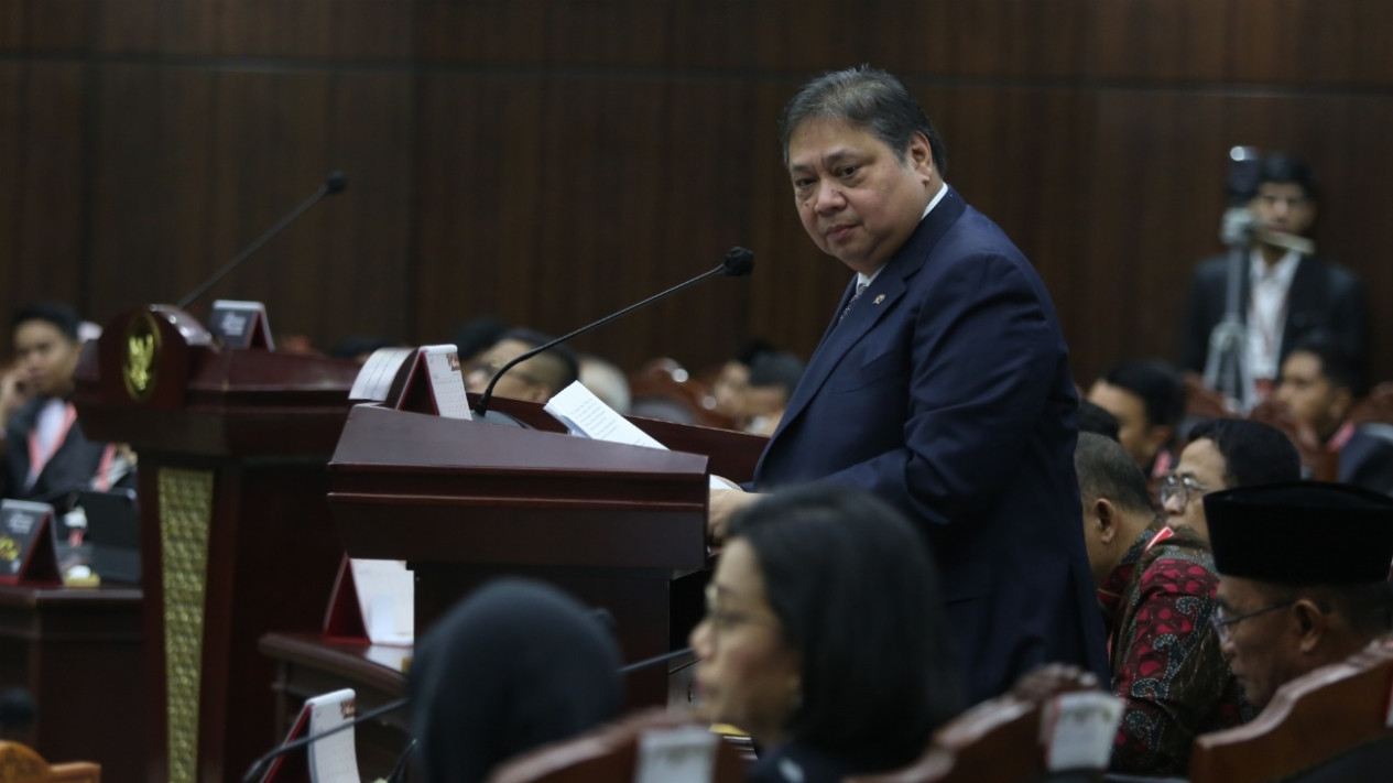 Menko Perekonomian Airlangga Hartarto,Hadiri Sidang PHPU