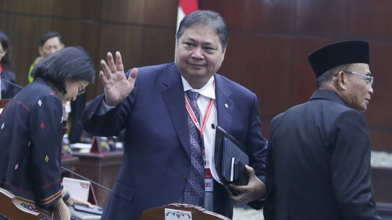 Menko Perekonomian Airlangga Hartarto,Hadiri Sidang PHPU