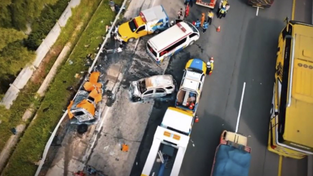 Kecelakaan Lalu Lintas Terjadi di KM 58 Tol Cikampek