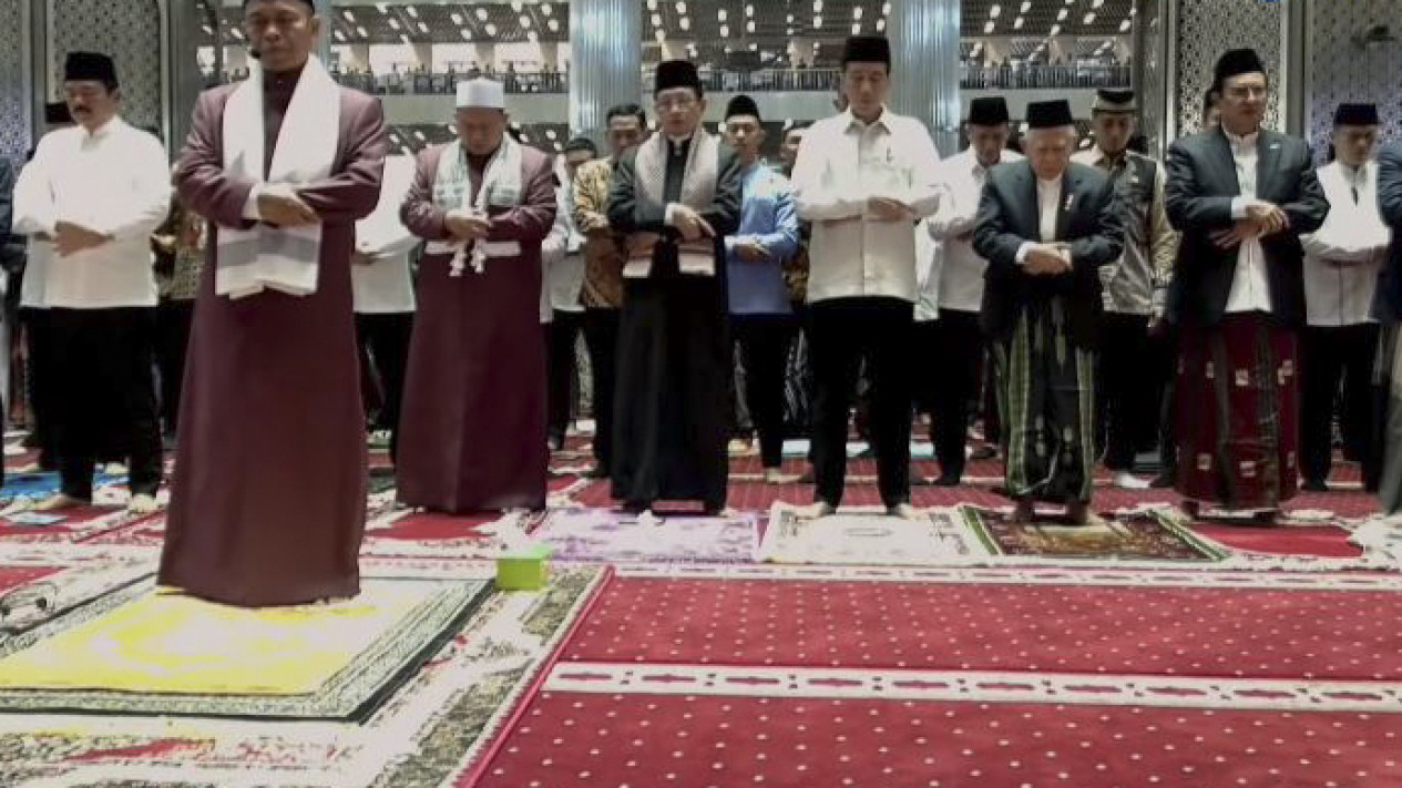 Presiden Jokowi dan Wapres Ma'ruf Amin Salat Id di Istiqlal