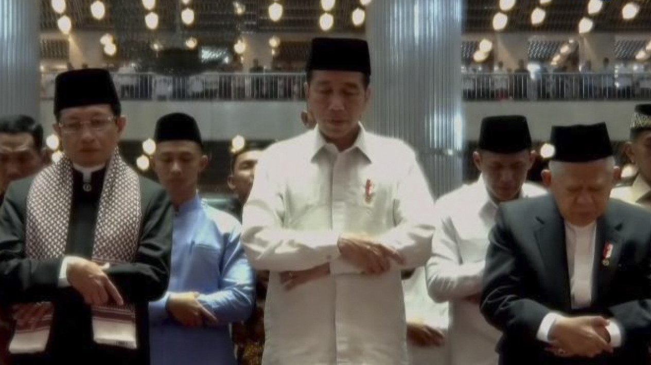 Presiden Jokowi dan Wapres Ma'ruf Amin Salat Id di Istiqlal