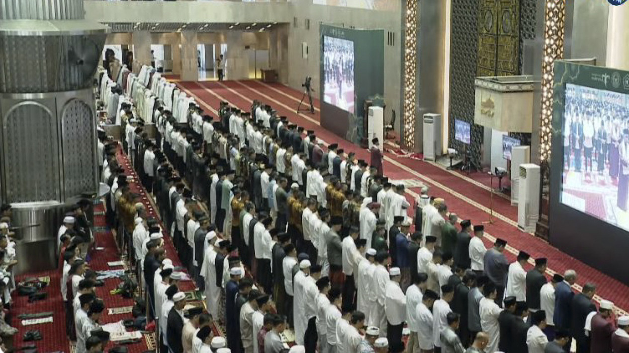 Presiden Jokowi dan Wapres Ma'ruf Amin Salat Id di Istiqlal