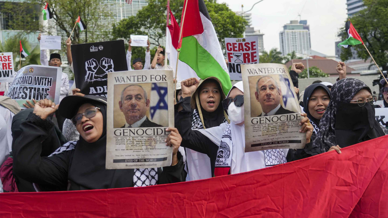 Aksi Peringati 76 Tahun Pengusiran Massal Warga Palestina
