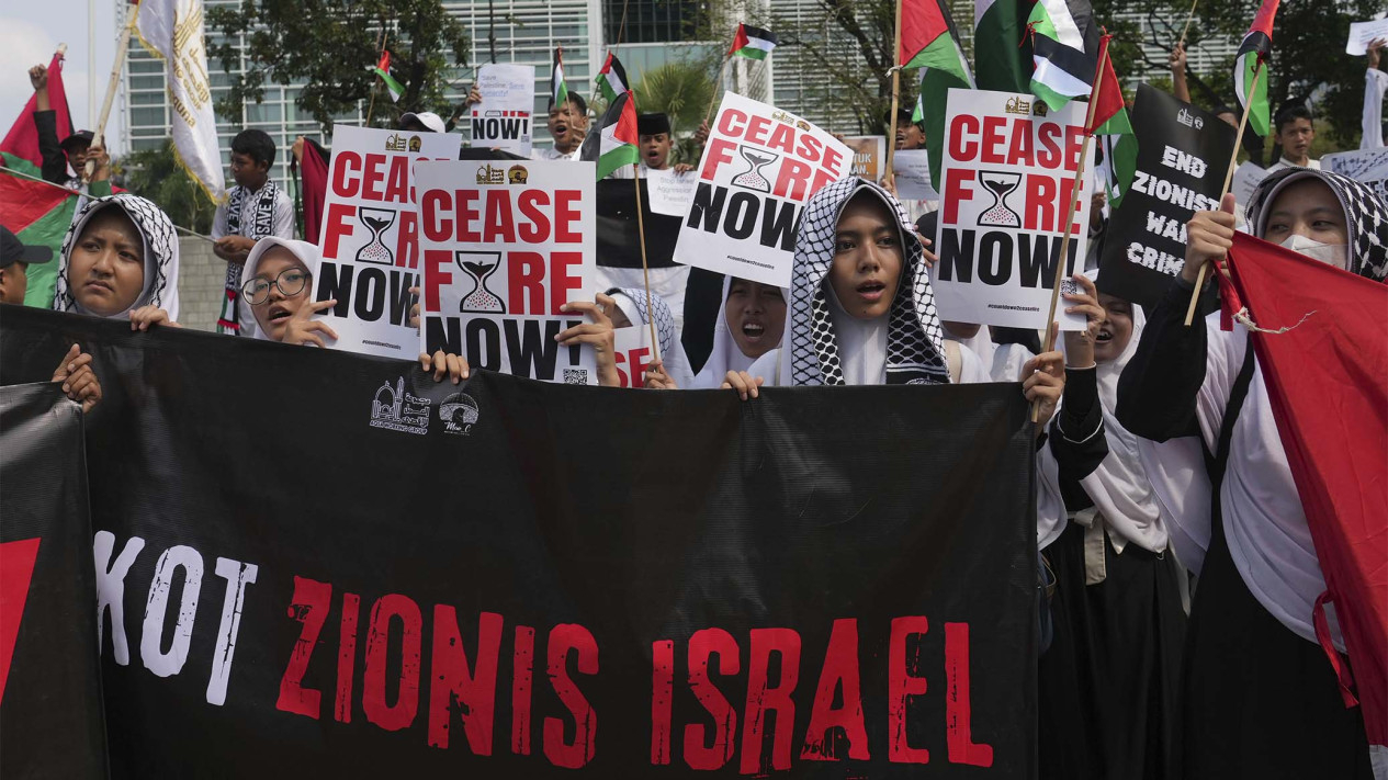 Aksi Peringati 76 Tahun Pengusiran Massal Warga Palestina