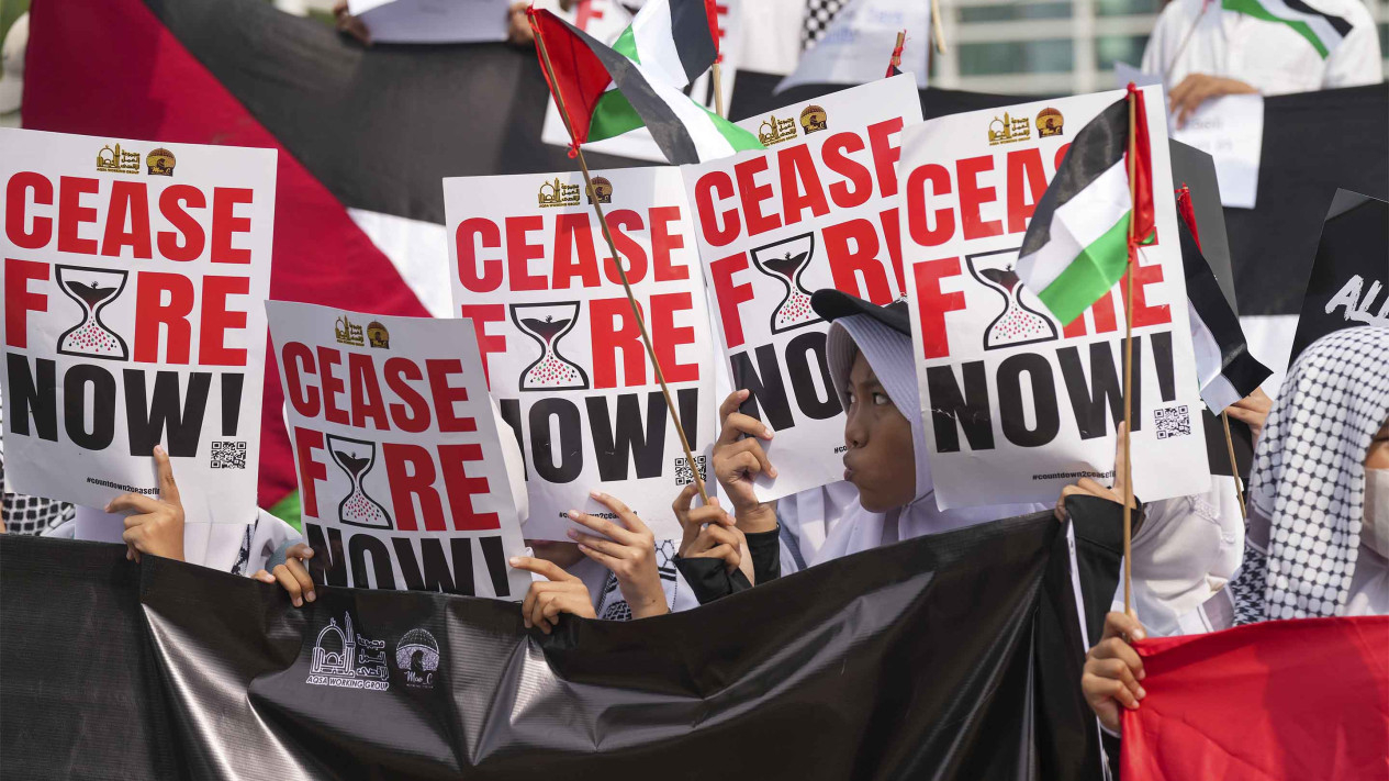 Aksi Peringati 76 Tahun Pengusiran Massal Warga Palestina