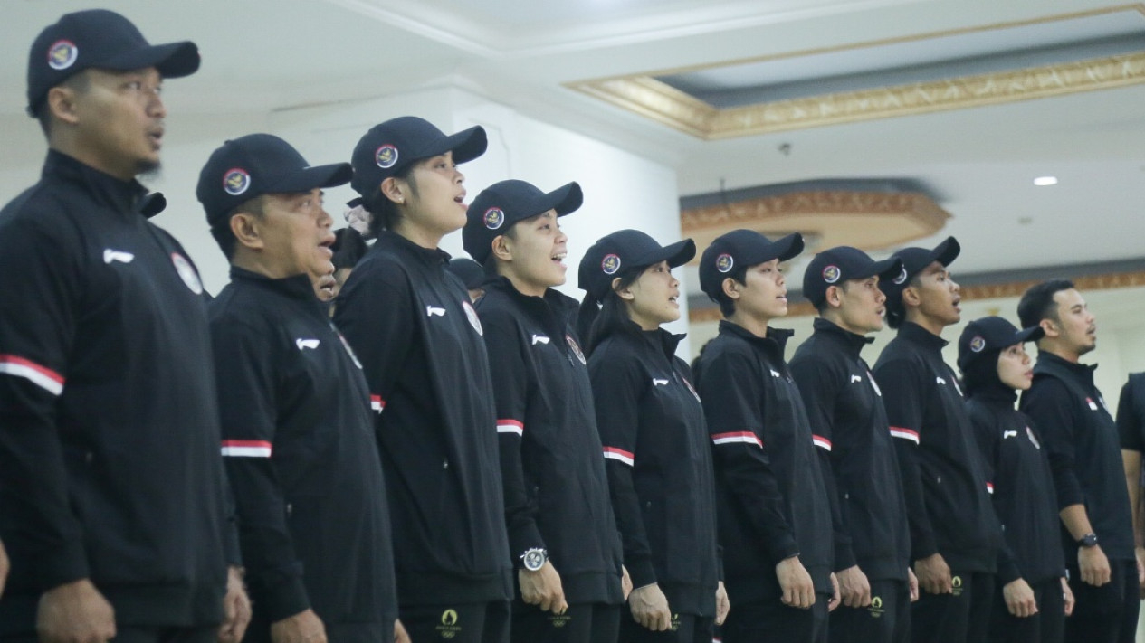Pengukuhan Kontingen Olimpiade Paris 2024 di Kemenpora